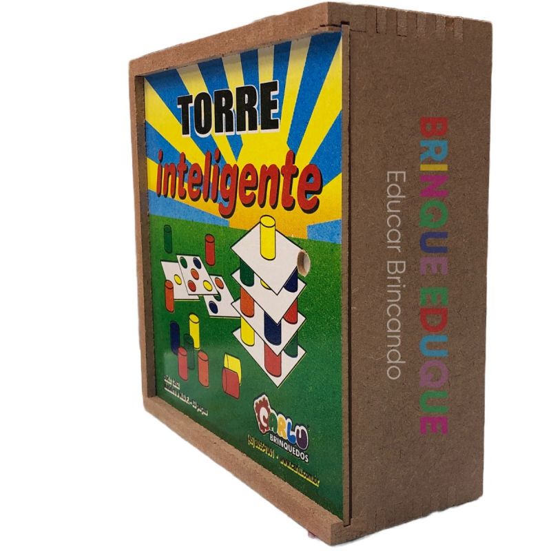 Jogo Torre Inteligente 63 Peças Em Madeira - Colorido - JottPlay - TRIN